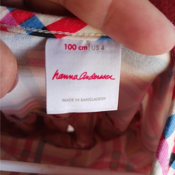 HANNA Andersson Dress 100 Girls 4 Colorful Plaid Tiered Twirl - Picture 7 of 9